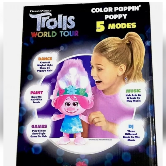 Dream Works Poppin Poopy Sing & Light Troll Doll - Picture 3 of 9